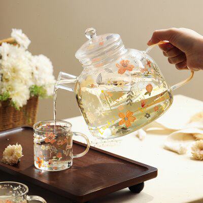 莲花蓝高家用客厅礼盒硼硅大容量玻璃水具套装耐高温凉水壶冷水壶