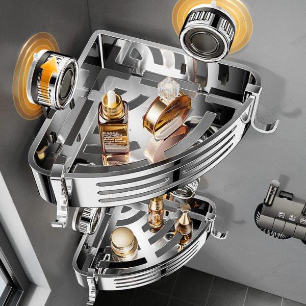 304不锈钢吸盘浴室角架卫生间免打孔挂墙式三角篮收纳置物整理架,家装主材,浴室角架,淘宝优惠券,粉丝福利购,淘宝优惠卷