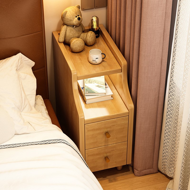极窄实木床头柜g简约现代夹缝置物柜超窄卧室家用30公分迷你小柜
