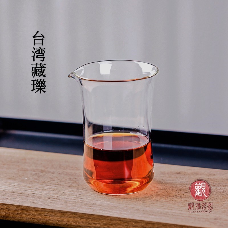 台湾藏瓅竹影公杯全透o明无把公杯高硼硅玻璃高硬度家用容量290ml