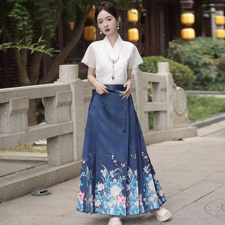 国风季夏天汉服套装夏2023套装新款母女亲子装新款古装马面裙明制