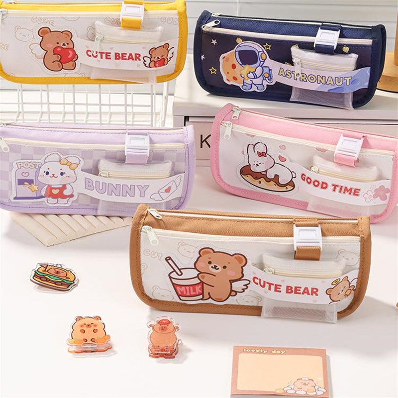 卡比巴拉笔袋定制logro小学生可爱卡通大容量铅笔盒文具袋招生宣