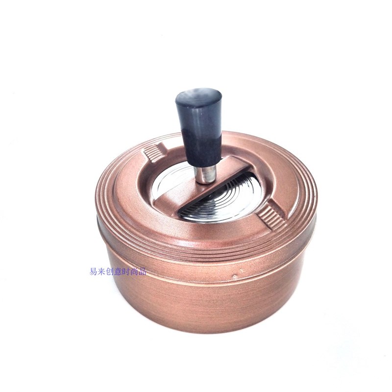 K917BB仿古铜色时p尚金属烟灰缸大容量家居摆设户外花园公司烟灰