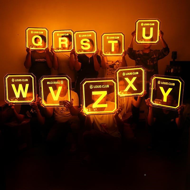 酒吧装灯26个发透光饰英文字母L举ED方块明KTV夜店WZ-UZM-JP敬酒