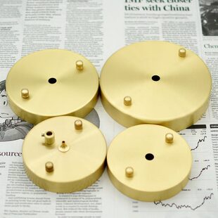 天黄铜吸顶盘厂价限区配件盘底全铜吊灯圆盘水晶花全复古固定包邮