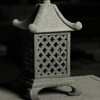 石雕灯笼摆件青石微景观石头灯家居饰品复古小宫灯茶空间石器配套