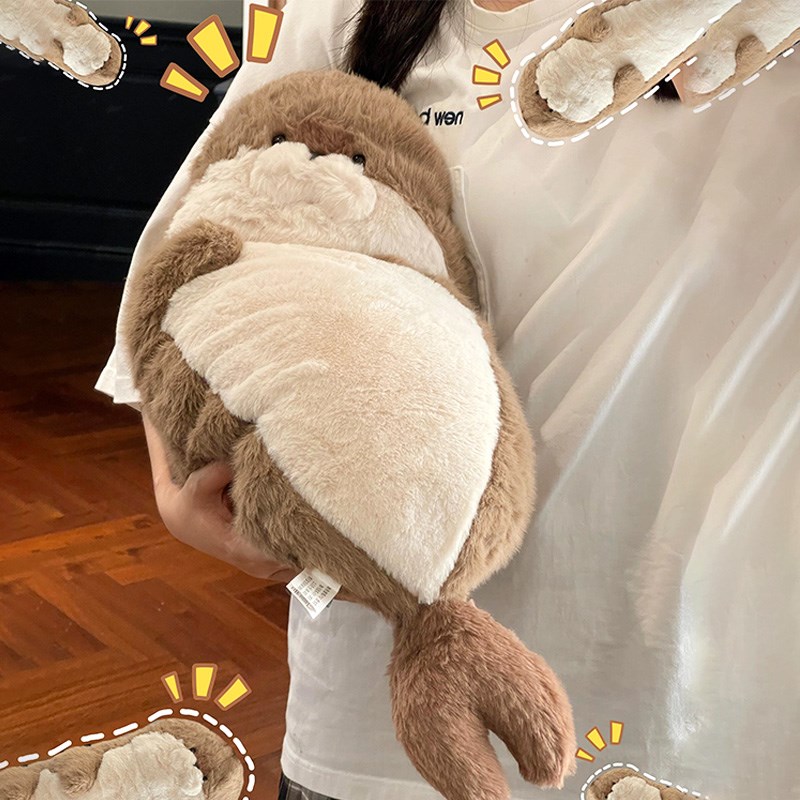 懒懒海豹毛绒玩偶女生抱睡公仔宿舍可爱抱枕生日礼物Y送朋友闺蜜