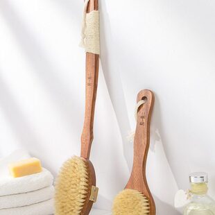一搓背刷搓澡巾沐浴刷刷子猪软毛干长柄鬃二刷后背神器洗澡刷素素