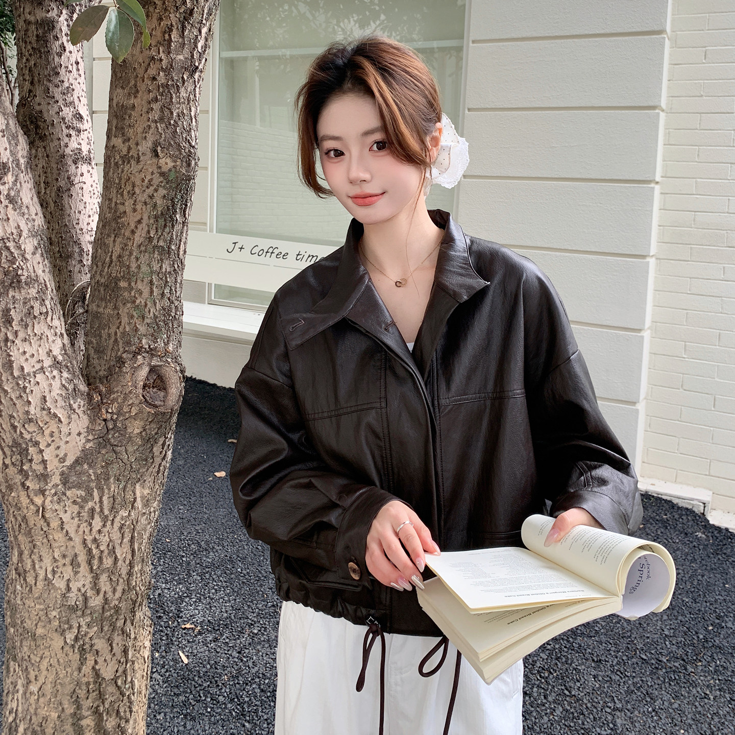26年春款-个性设计感皮外套（两色）ZB187-1007-P130-K219,女装皮衣,浙宝187