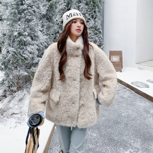 秋冬款新品-高级感立领皮毛一体外套ZB187-151-P180-K258，女装皮草，浙宝187