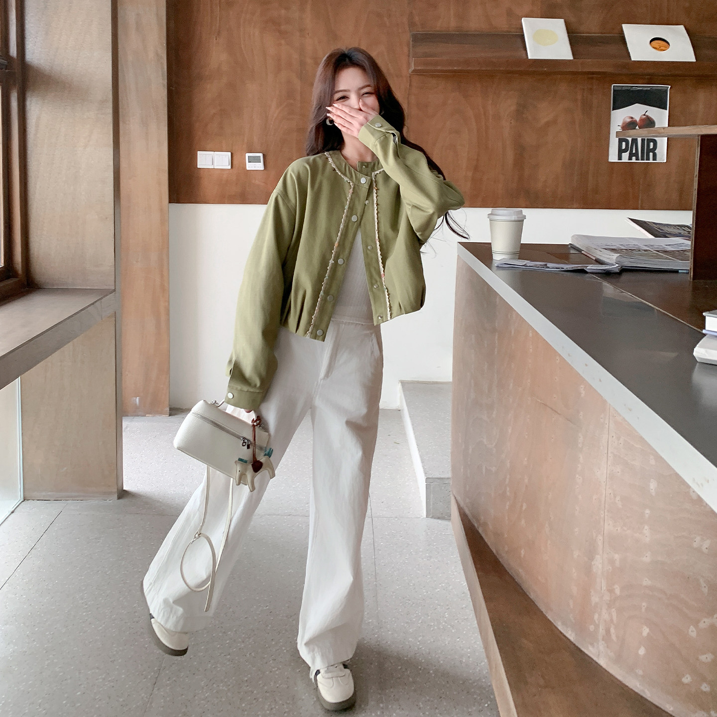 26年春款新品-减龄重工蕾丝拼接夹克外套ZB187-1002-P160-K259，女装短外套，浙宝187