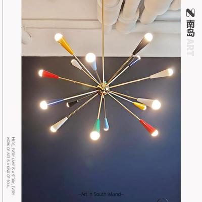 中古Sputnik彩色分子吊灯法式别墅挑空客厅灯孟菲斯饭厅卧室灯