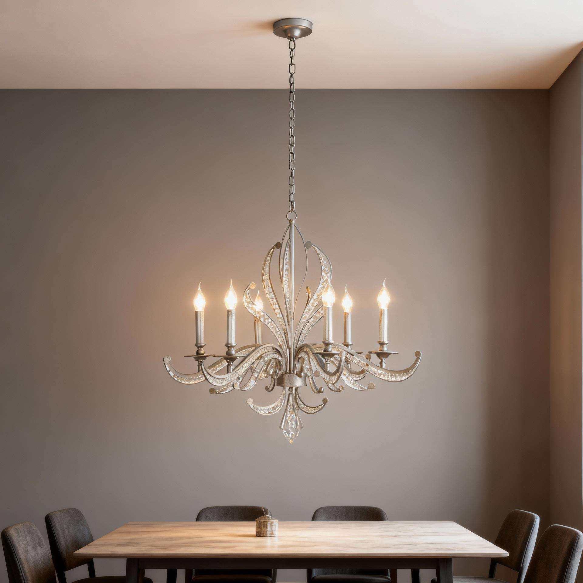 美式吊灯乡村客厅灯复古餐厅灯复式楼轻奢灯具法式蜡烛卧室水晶灯