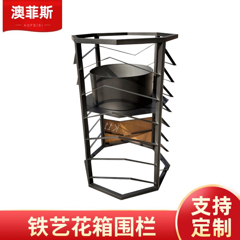 欧式免安装多层花架置物架 铁艺花箱围栏 不锈钢景观工程