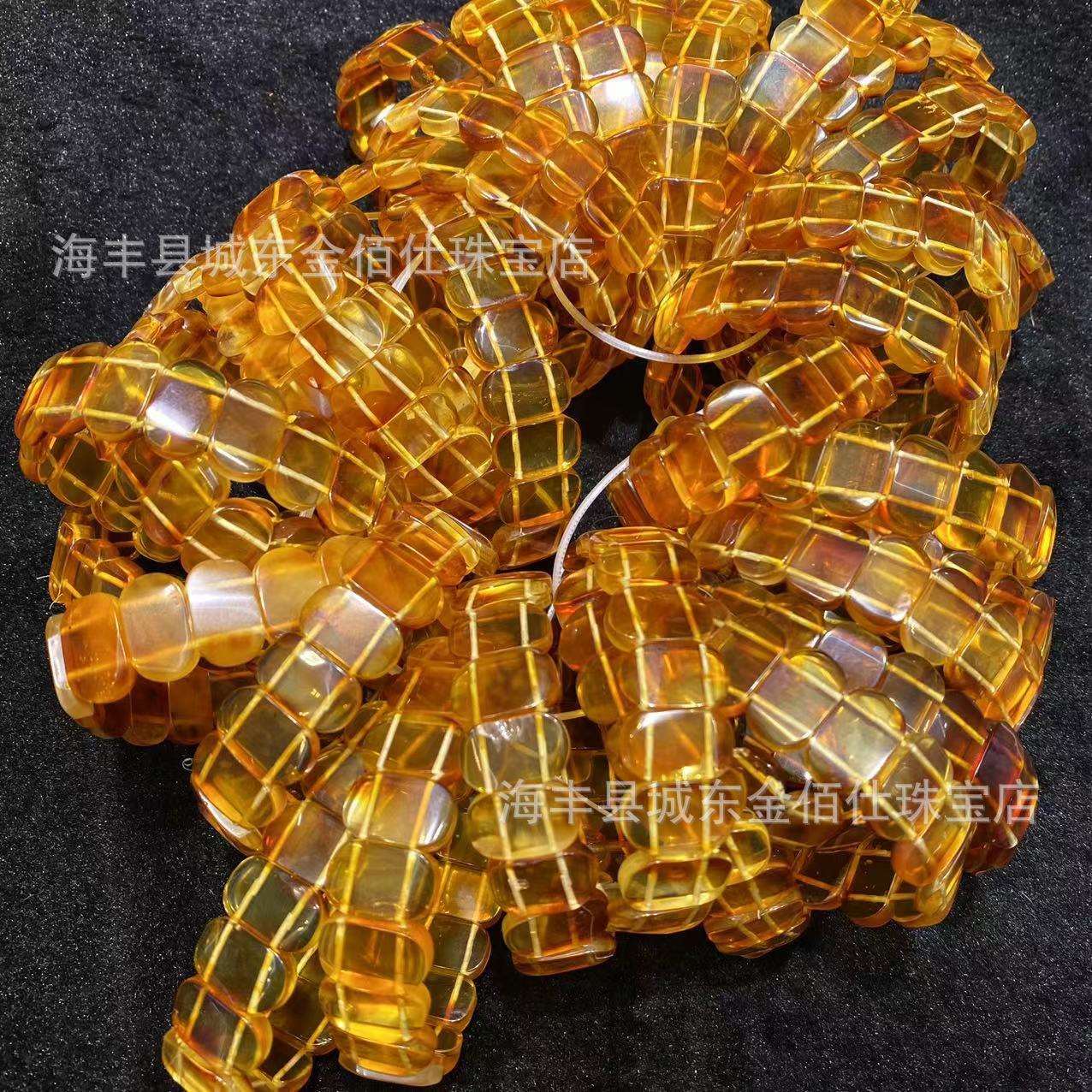 琥珀蜜蜡天然金珀手牌俄料金红珀手排金珀手牌琥珀蜜蜡