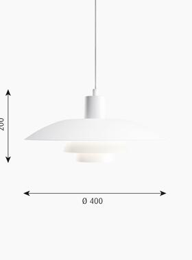 丹麦PH3/4北欧白色三层 餐厅吧台橱窗服装店餐厅小吊灯艺术个性灯