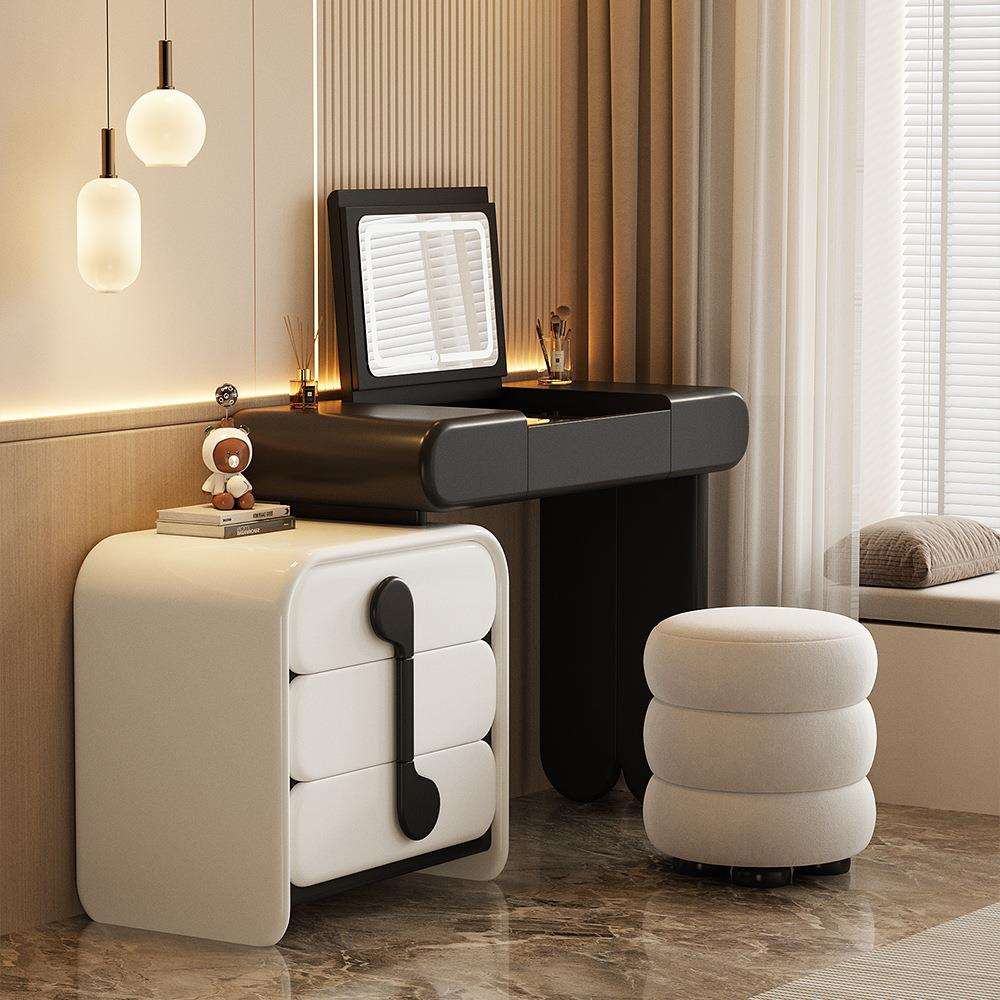 2025新款现代梳妆台斗柜一体小户型主卧室意式简约轻奢翻盖化妆桌