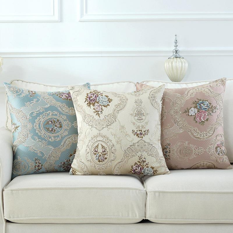 厂家欧式沙发靠垫 布艺含芯抱枕 床上方形蕾丝腰靠枕 飘窗靠垫靠