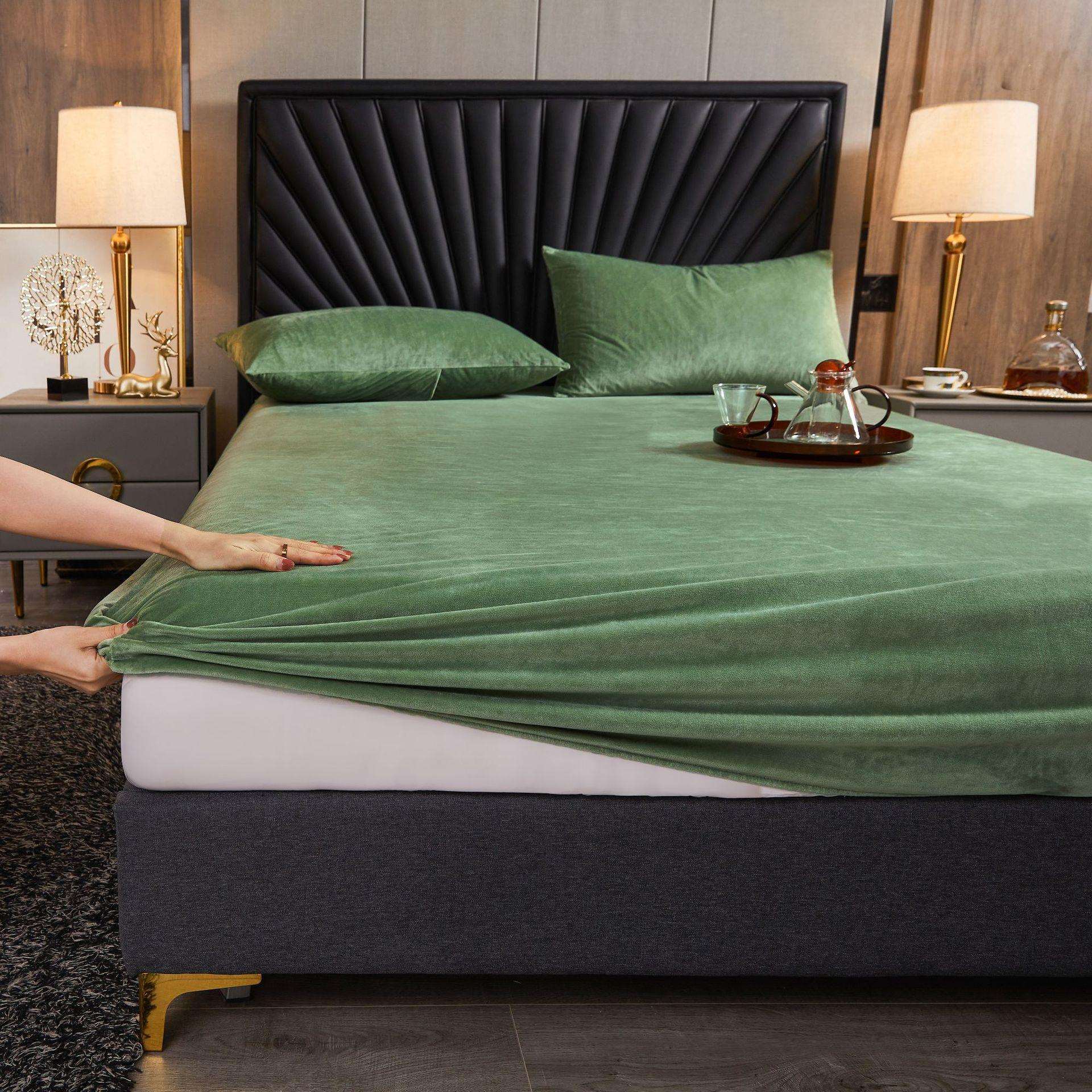 宝宝绒床笠单件加厚席梦思床垫保护套 薄垫防尘罩冬季床罩