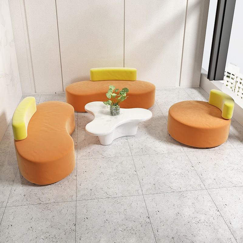 办公室公司简约现代接待会客休息区商务洽谈异形创意设计师沙发