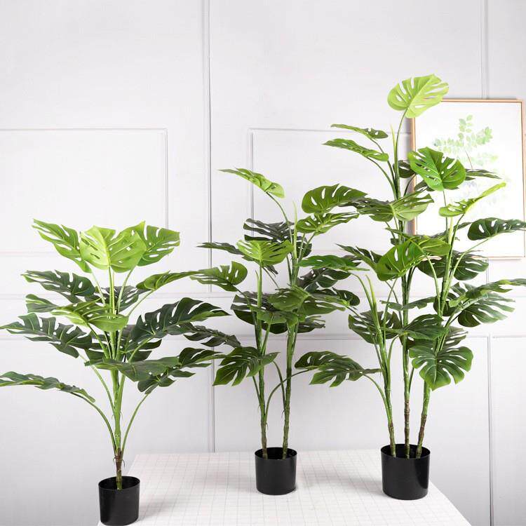 北欧仿真绿植龟背树盆栽 装饰居家大型春芋树盆景 摆件室外仿真树