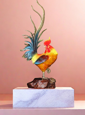 金鸡报喜摆件铜工艺o品客厅办公室吉大利招财公鸡乔迁开业礼品铜