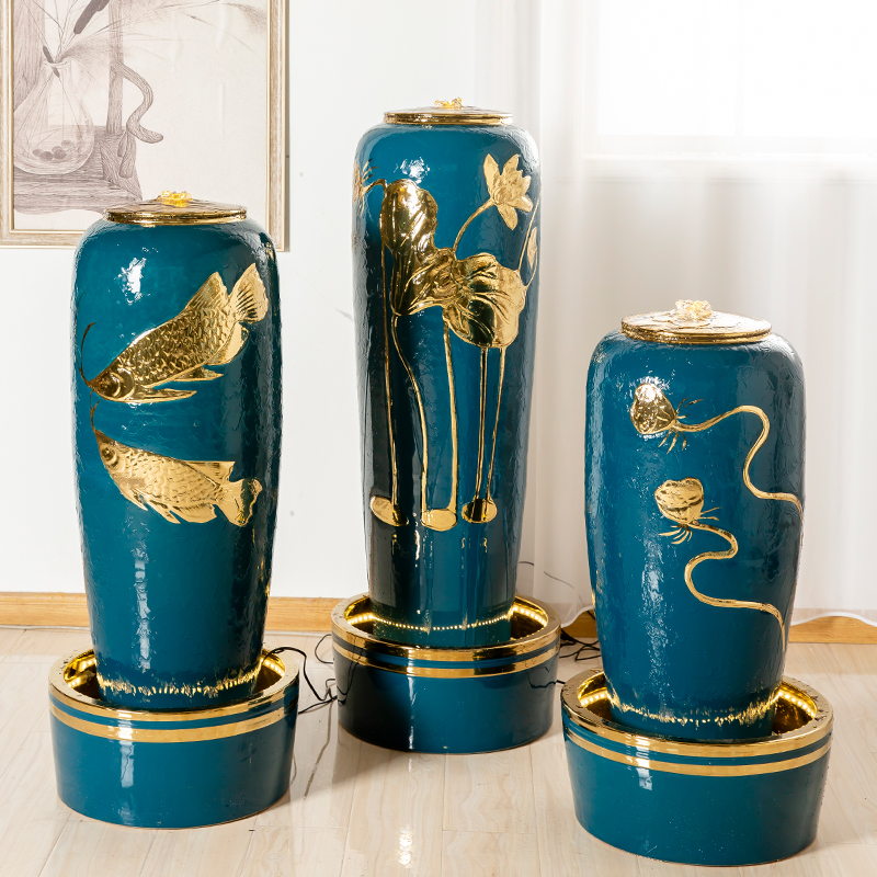 中式禅意循环流水喷泉招财摆件客厅办公室桌面雾T化加湿器开业礼