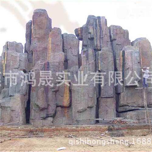 人造水泥假山塑石玻璃钢假山假树景观工程大型假山石支持来图制作