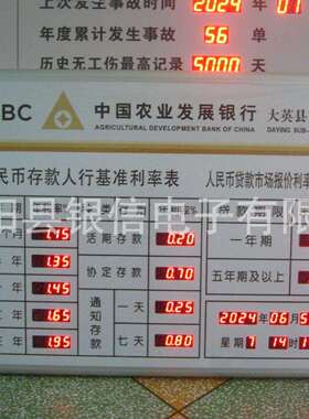 厂家直销农业行新款LED电子利率牌 利率表 利率屏 按要求制作