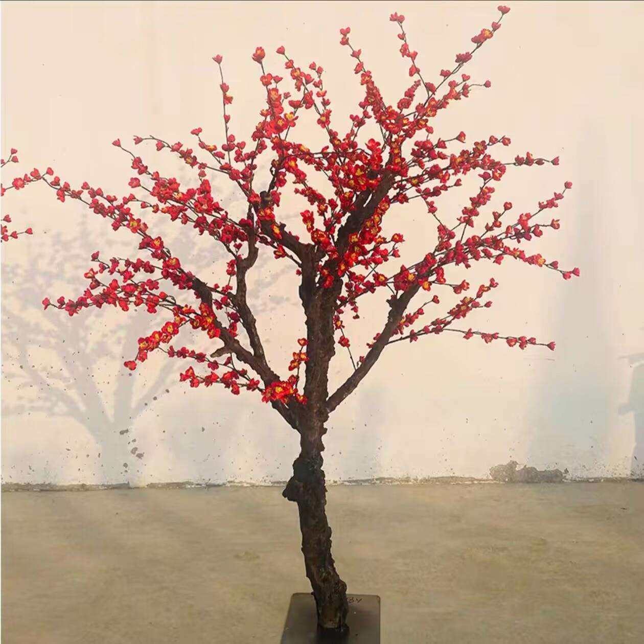 仿真梅花树大型假桃花树商场酒店落地装饰绿植摆放红梅树假树腊梅