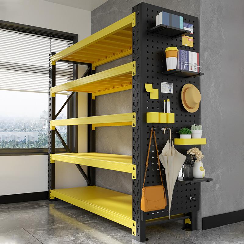 家用货架多层收纳置物架洞洞板阳台杂物间地下室整理架快递展示架