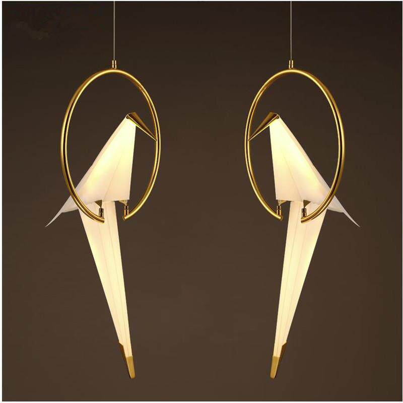 千纸鹤吊灯办公室 北欧卧室后现代书房卧室宿舍咖啡厅吧台小鸟灯