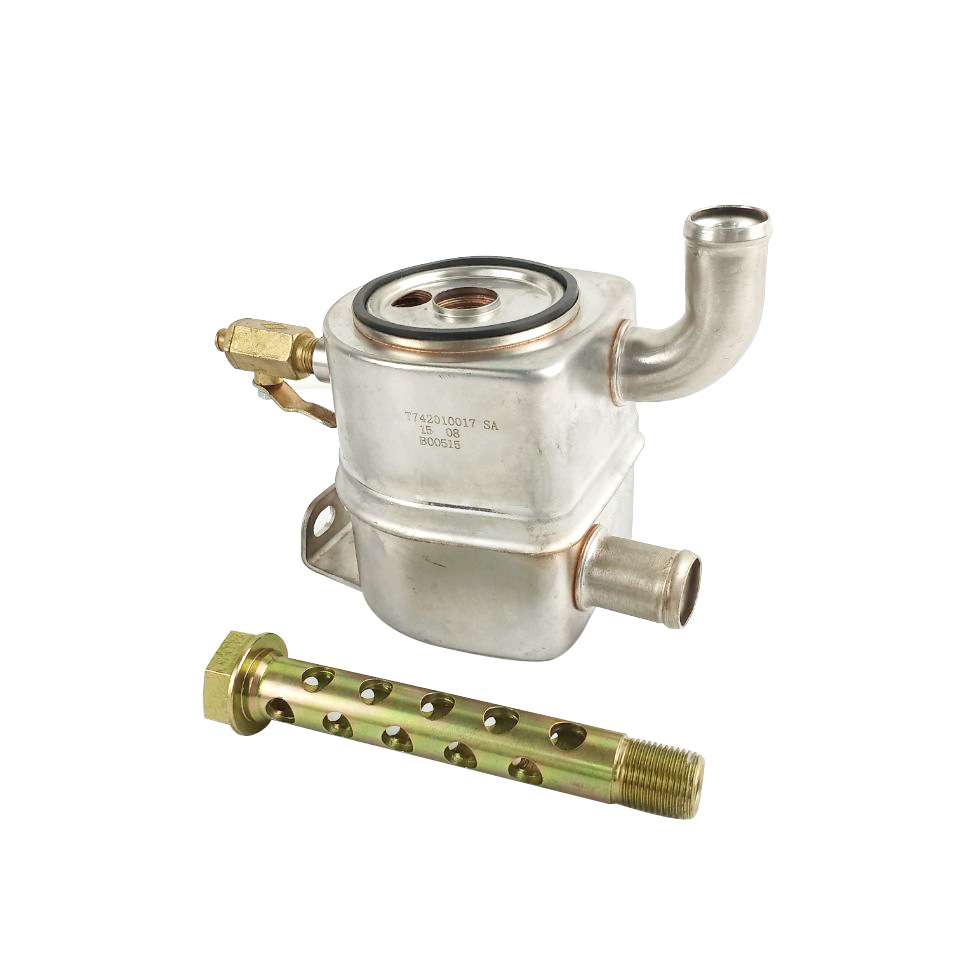 机油冷却器742010017 插体式弯管带开关带螺栓不锈钢油冷