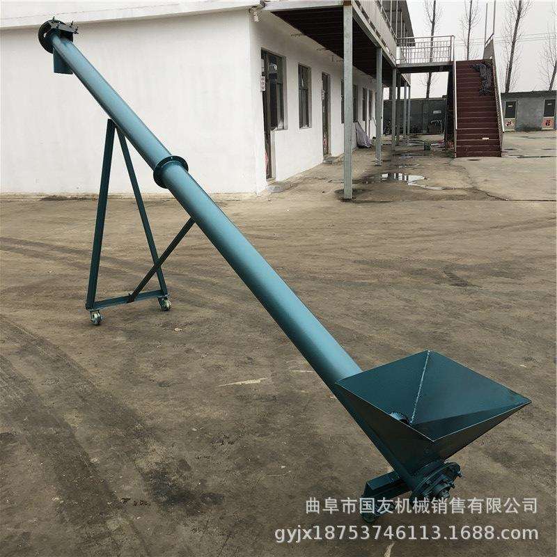 不锈钢螺旋提升机 膨润土移动升降绞龙输送机 159污泥螺旋输送机