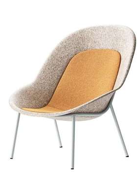 北欧现代玻璃钢扇形贝壳单人沙发椅Vorm Chair售楼处洽谈椅