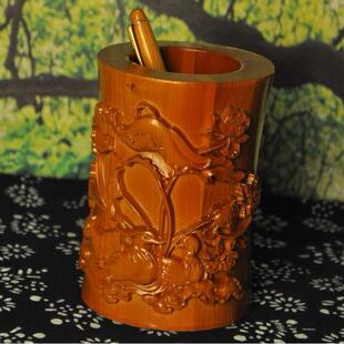 厂家FL-X-8148鸳鸯笔筒 福临桃木笔筒 笔筒 肥城桃木剑