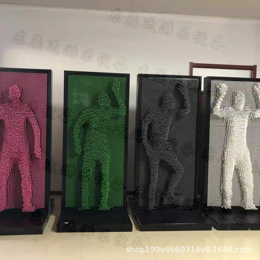 网红人体打印墙抖音同款三维针雕互动墙人体打印机游乐场设备厂家