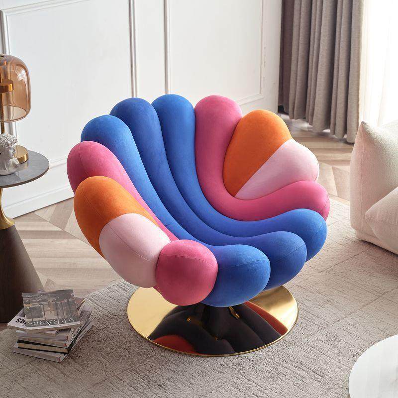 旋转椅子海葵沙发椅彩虹花瓣单人休闲椅简约客厅阳台懒人躺椅时尚,鲜花速递/花卉仿真/绿植园艺,割草机/草坪机,淘宝优惠券,粉丝福利购,淘宝优惠卷