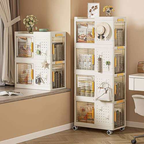 可叠加书箱收纳箱学生可移动整理折叠箱子教室收纳客厅杂物储物箱