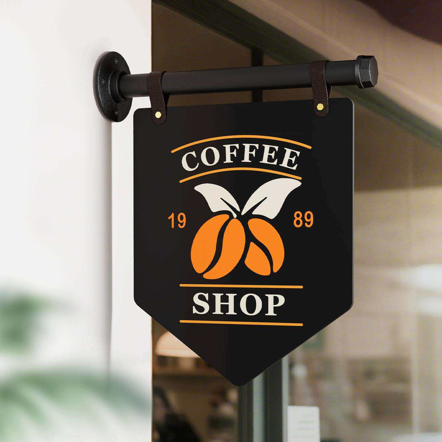 饮品店门口招牌标牌甜品店门头挂牌奶茶店悬挂式广告牌咖啡店门牌