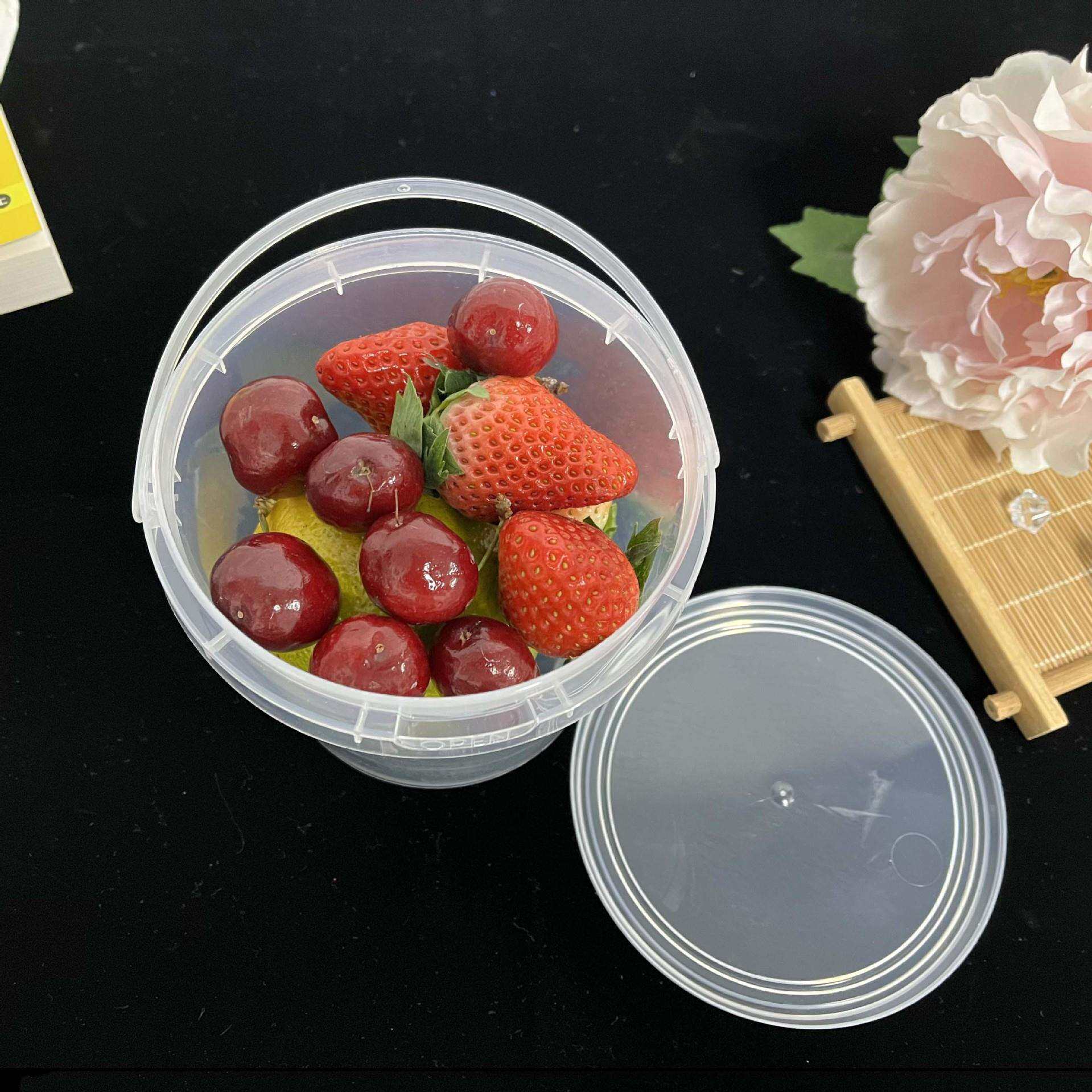 食品级加厚透明塑料桶密封罐水果捞桶龙虾桶五谷杂粮储物桶