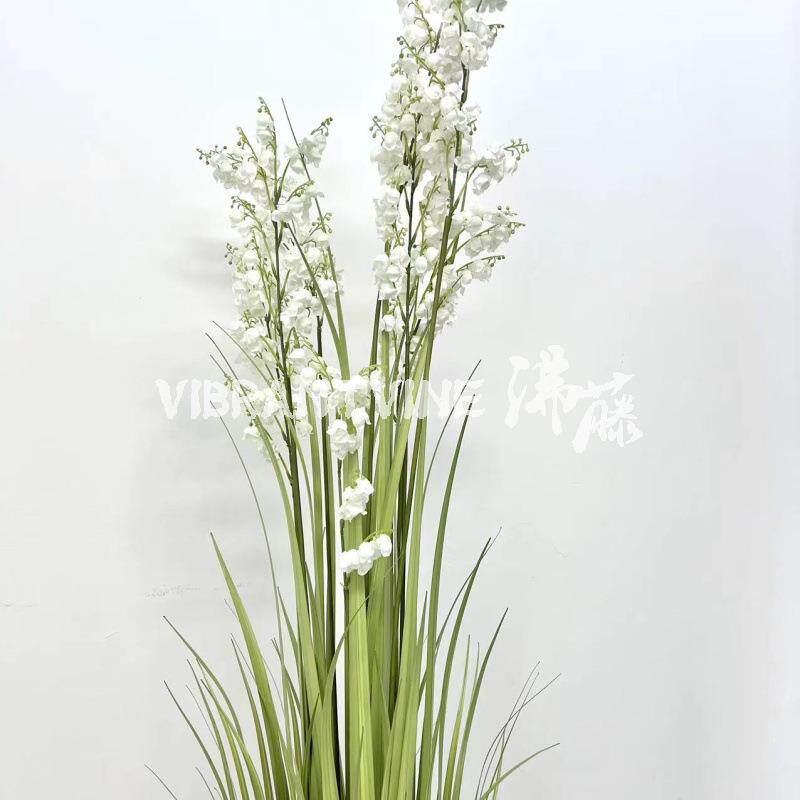小清新仿真铃兰盆栽酒店装饰家居装扮假植物入户门迎宾落地摆件