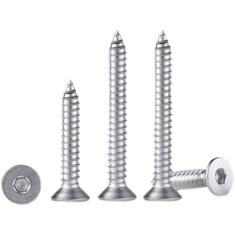 M4M5 不锈钢304沉头内六角自攻螺钉 GB7991平头尖尾木螺钉 KCA