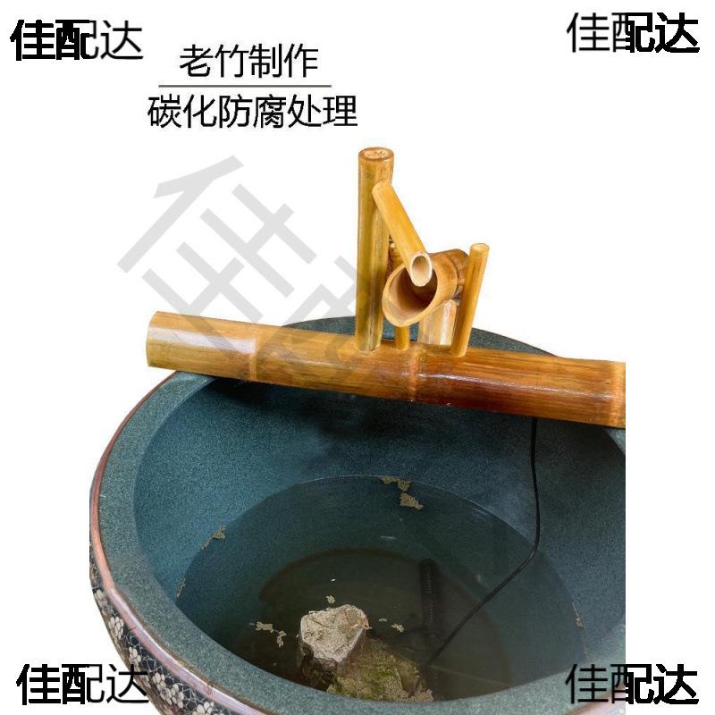 惊鹿流水竹排器日式阳台造景茶台水泵庭院石槽鱼缸装饰摆件循环水