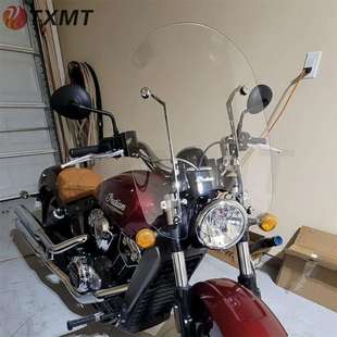 印第安侦察兵轻骑兵改装加高挡风玻璃不锈钢支架5mm加厚前风挡