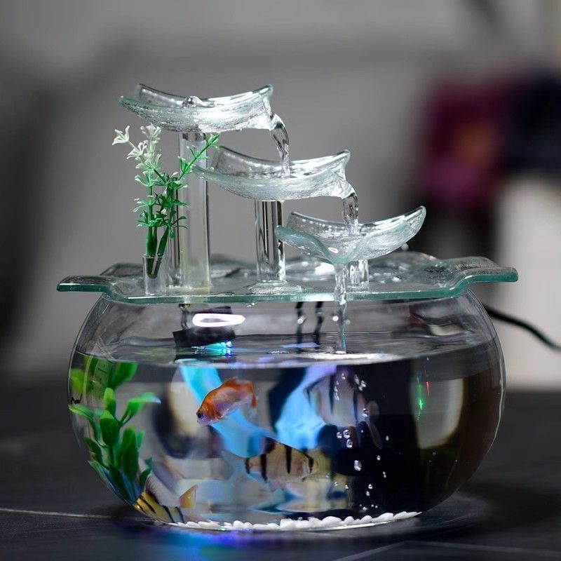 一道水2025新款鱼缸循环水招财聚气全自动圆形鱼缸客厅.桌摆微厂