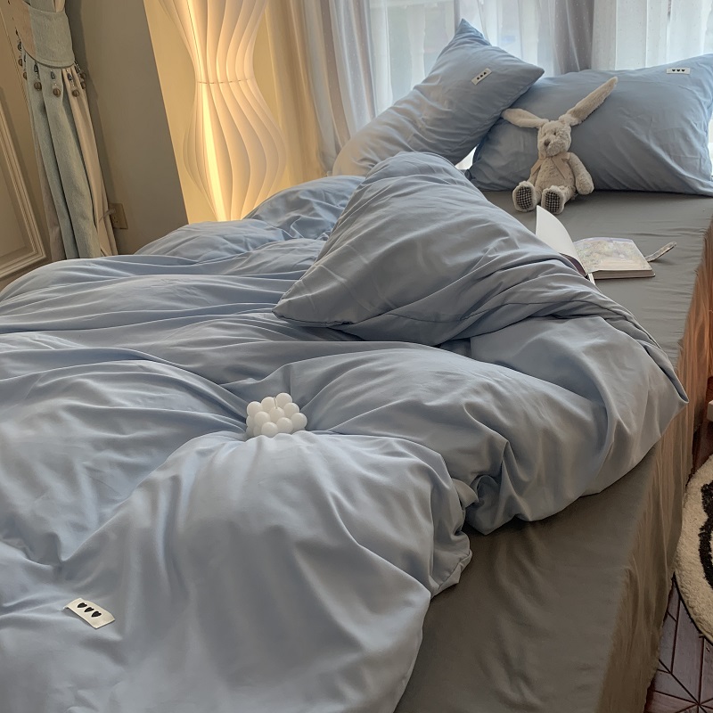 纯色床单被套床上用n品四件套女网红15m床笠学生宿舍水洗棉三件套
