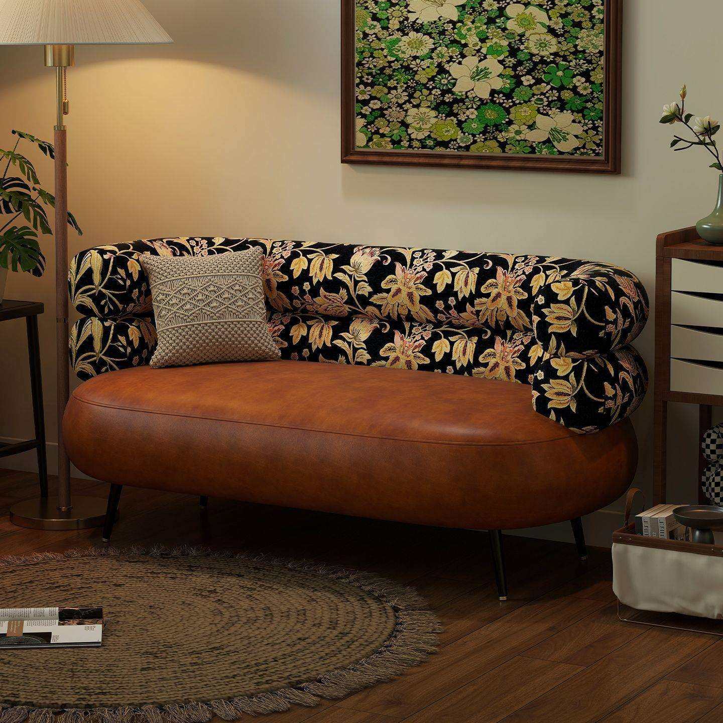 皮艺沙发小户型客厅复古油蜡皮中古风公寓阳台双人三人接待小沙发