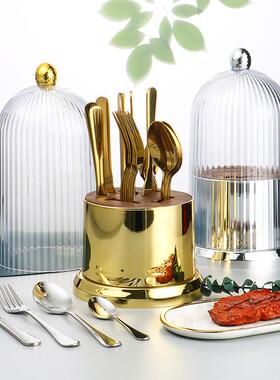 24PCS小蛮腰、1010、葡萄牙、骑士餐具搭配可旋转防尘带盖收纳盒