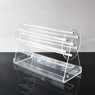 亚克力头箍架360度旋转发箍架子桌面头绳收纳道具耳环首饰展示架
